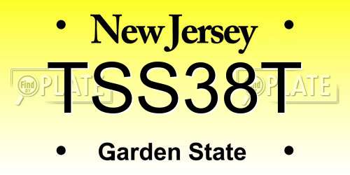 TSS38T New Jersey License Plate