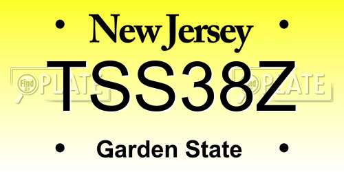 TSS38Z New Jersey License Plate