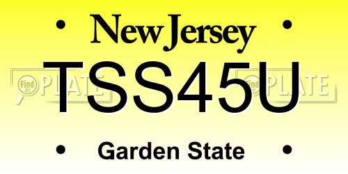 TSS45U New Jersey License Plate