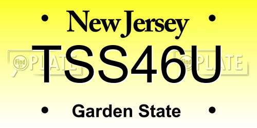 TSS46U New Jersey License Plate