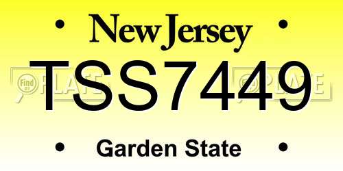 TSS7449 New Jersey License Plate