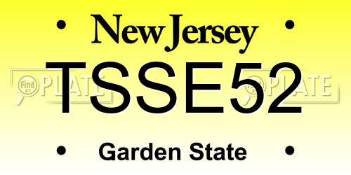TSSE52 New Jersey License Plate