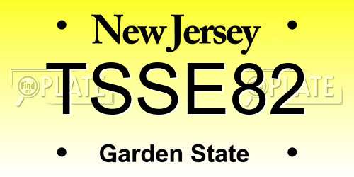 TSSE82 New Jersey License Plate