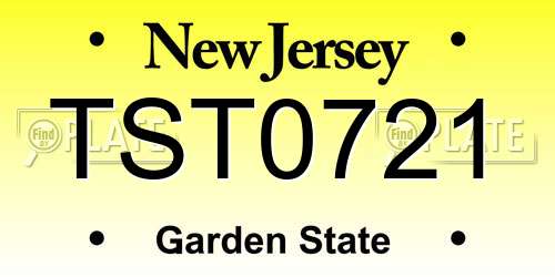 TST0721 New Jersey License Plate