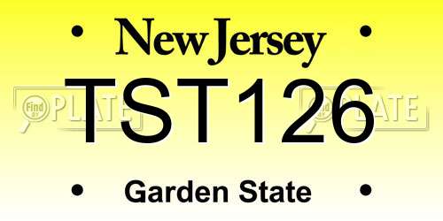 TST126 New Jersey License Plate