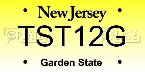TST12G New Jersey License Plate
