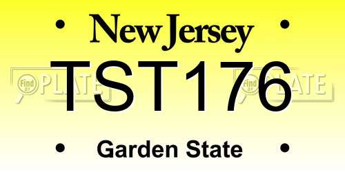 TST176 New Jersey License Plate