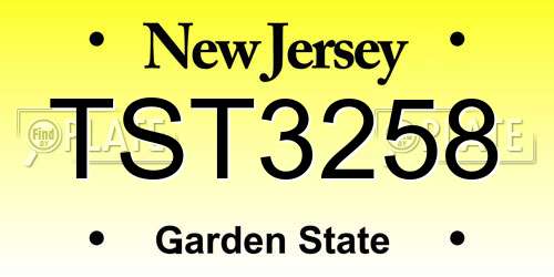 TST3258 New Jersey License Plate