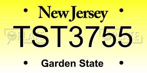 TST3755 New Jersey License Plate