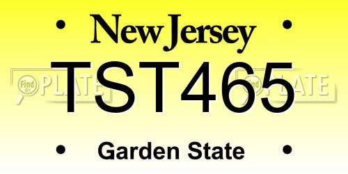 TST465 New Jersey License Plate