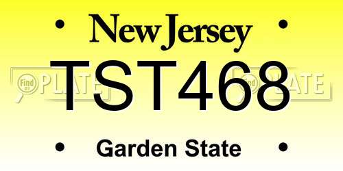 TST468 New Jersey License Plate