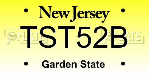TST52B New Jersey License Plate