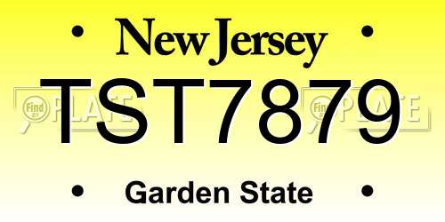 TST7879 New Jersey License Plate