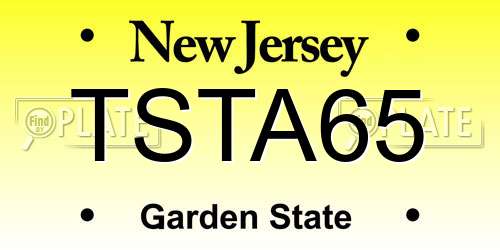 TSTA65 New Jersey License Plate