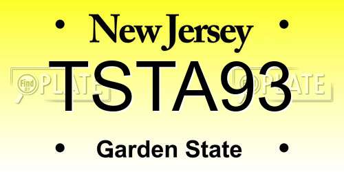TSTA93 New Jersey License Plate