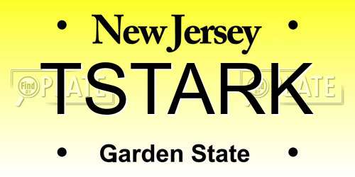 TSTARK New Jersey License Plate