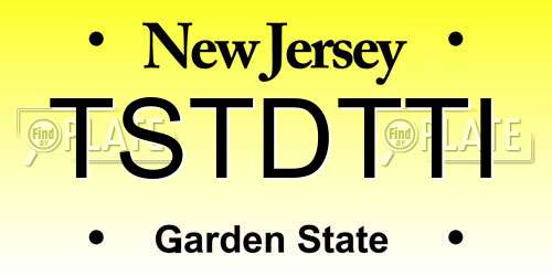 TSTDTTI New Jersey License Plate