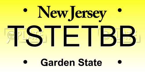 TSTETBB New Jersey License Plate