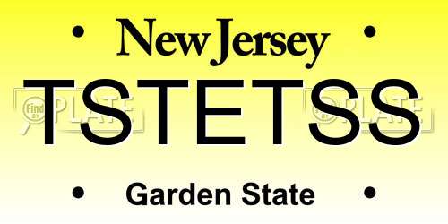 TSTETSS New Jersey License Plate