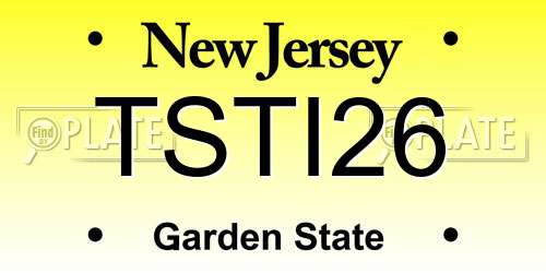 TSTI26 New Jersey License Plate