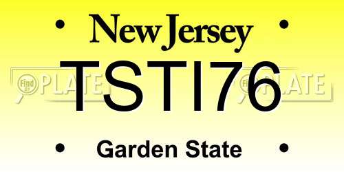 TSTI76 New Jersey License Plate