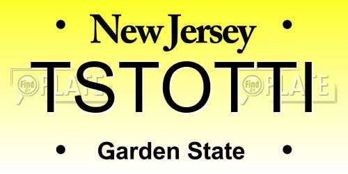 TSTOTTI New Jersey License Plate