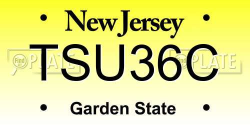 TSU36C New Jersey License Plate