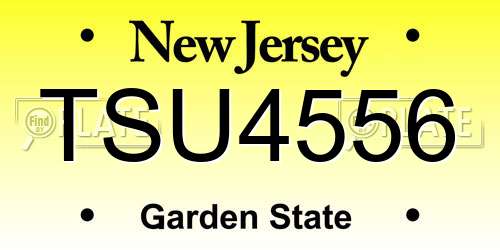 TSU4556 New Jersey License Plate