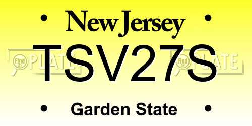TSV27S New Jersey License Plate