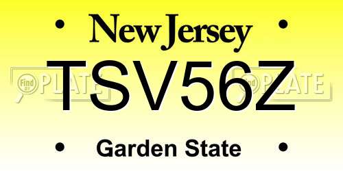 TSV56Z New Jersey License Plate