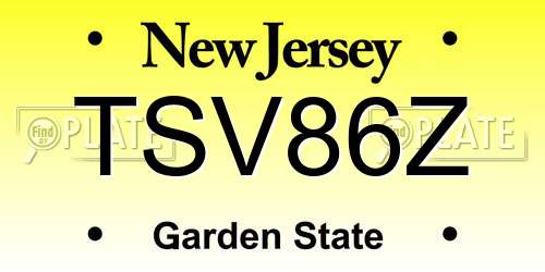TSV86Z New Jersey License Plate