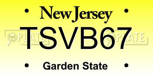 TSVB67 New Jersey License Plate