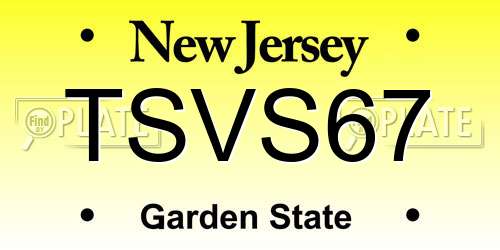 TSVS67 New Jersey License Plate