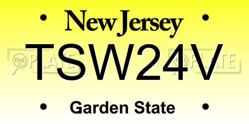 TSW24V New Jersey License Plate