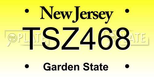 TSZ468 New Jersey License Plate