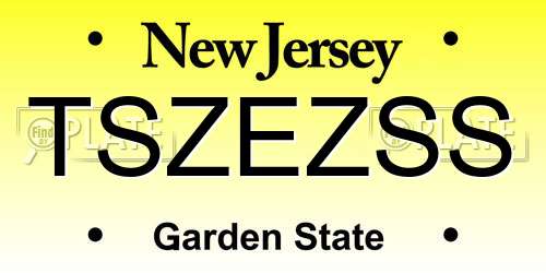TSZEZSS New Jersey License Plate