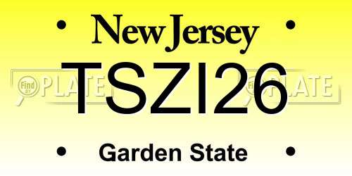 TSZI26 New Jersey License Plate