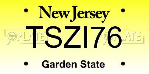 TSZI76 New Jersey License Plate