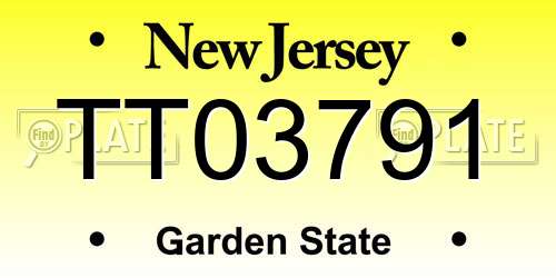 TT03791 New Jersey License Plate