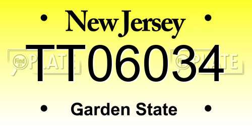 TT06034 New Jersey License Plate