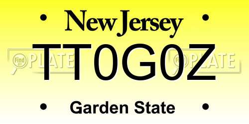 TT0G0Z New Jersey License Plate