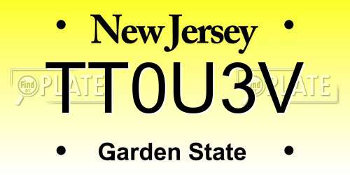 TT0U3V New Jersey License Plate