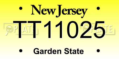TT11025 New Jersey License Plate