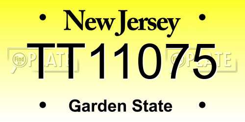 TT11075 New Jersey License Plate