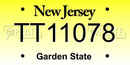 TT11078 New Jersey License Plate