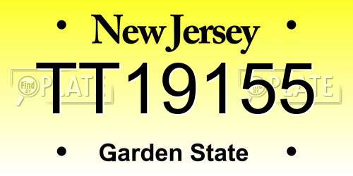 TT19155 New Jersey License Plate