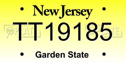 TT19185 New Jersey License Plate