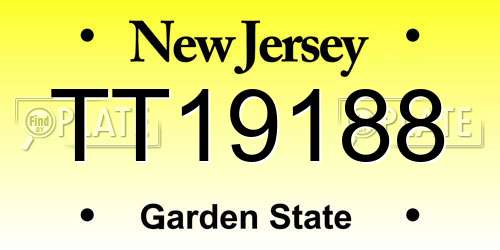 TT19188 New Jersey License Plate