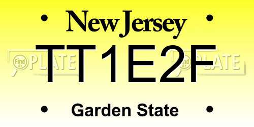 TT1E2F New Jersey License Plate