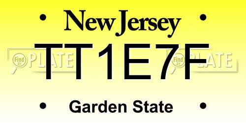 TT1E7F New Jersey License Plate